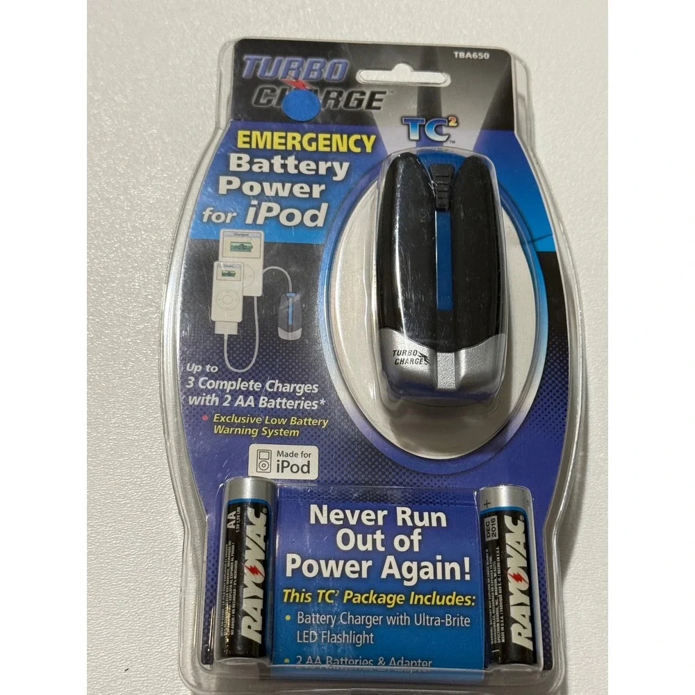Turbo Charge TC2 Emergency Battery Power for iPod iPhone TBA650 Black Silver